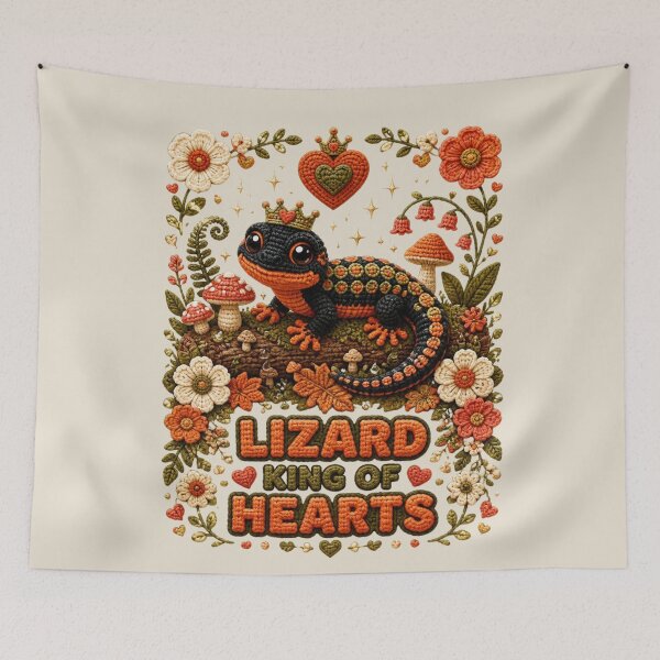 Item preview, Lizard King Of Hearts Cute Crochet Salamander Funny Reptile Gift designed and sold by Panom Suavichien.