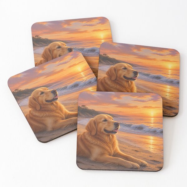 Item preview, Golden Retriever Mom Sunset Beach Art designed and sold by DogMomGifts .