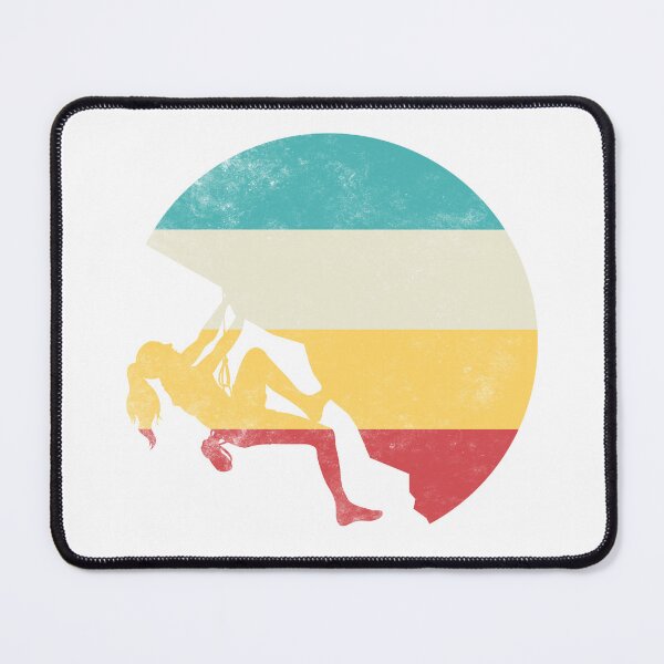 Item preview, Retro Sunset Silhouette Woman Rock Climbing designed and sold by spellmadebylee.