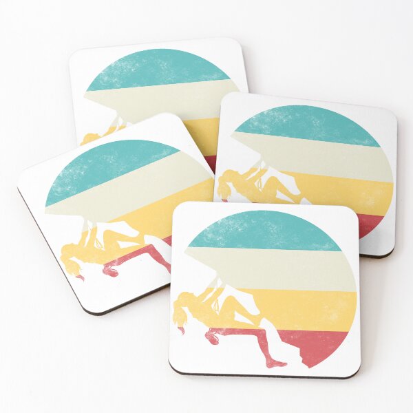 Item preview, Retro Sunset Silhouette Woman Rock Climbing designed and sold by spellmadebylee.