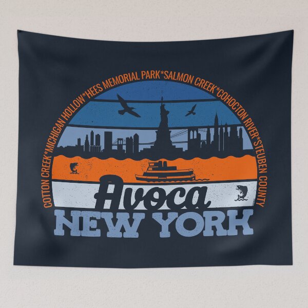 Item preview, Avoca New York Sunset Retro Vintage Local Pride Logo designed and sold by CRHPOD20.