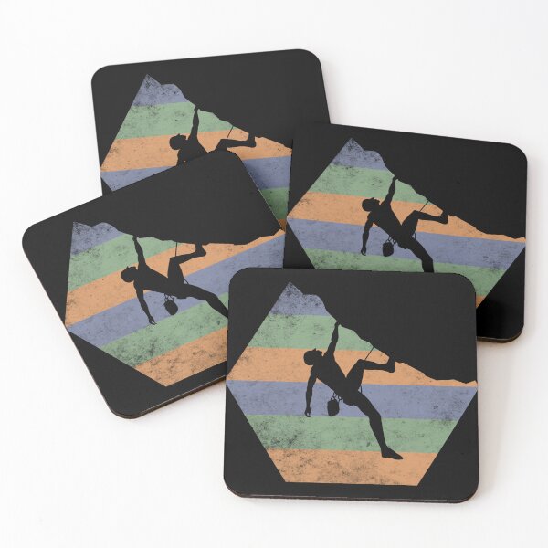 Item preview, Retro Colors Silhouette Man Rock Climbing designed and sold by spellmadebylee.