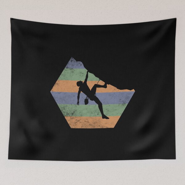 Item preview, Retro Colors Silhouette Man Rock Climbing designed and sold by spellmadebylee.