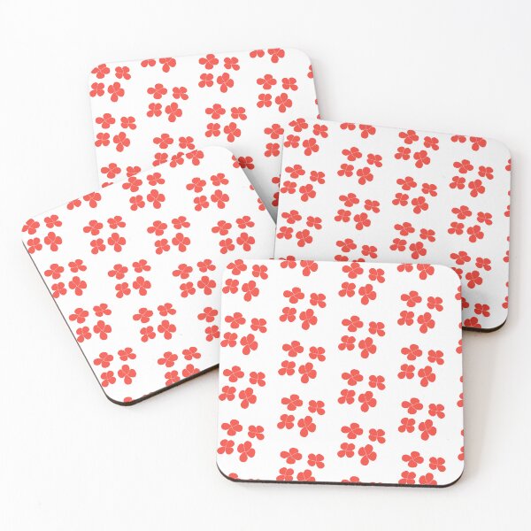 Item preview, Four petaled red flowers Stylized hand-drawn illustration graphic art designed and sold by MagicMaker1984.