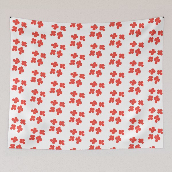 Item preview, Four petaled red flowers Stylized hand-drawn illustration graphic art designed and sold by MagicMaker1984.