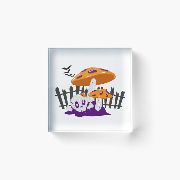 Item preview, Spooky Skull and Orange Mushrooms Gothic Design designed and sold by     Sela Art .