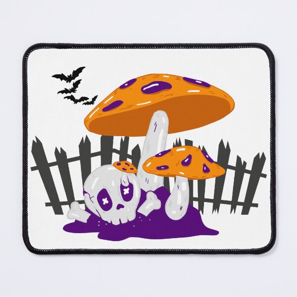 Item preview, Spooky Skull and Orange Mushrooms Gothic Design designed and sold by Sela Art .