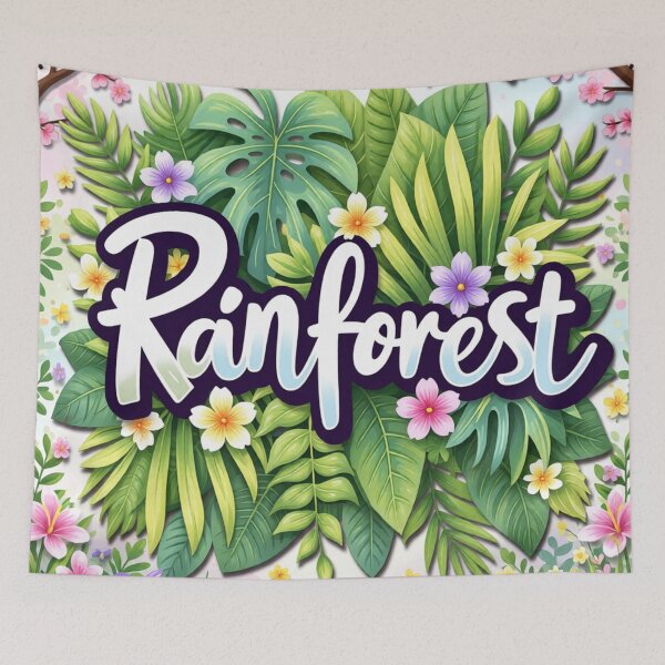 Item preview, rainforset spring blossoms colorful floral typographic design designed and sold by SmashingDeals.