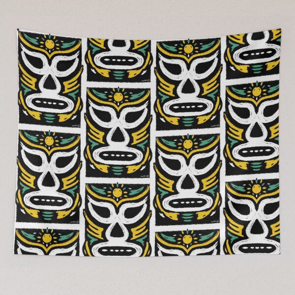Item preview, El Sol – Lucha Mask No. 02 | Original Graphic Folk Art by GWART designed and sold by GWARTGB.