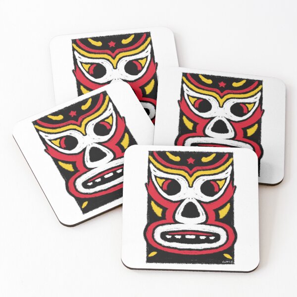 Item preview, El Diablo – Lucha Mask No. 01 | Original Graphic Folk Art by GWART designed and sold by GWARTGB.
