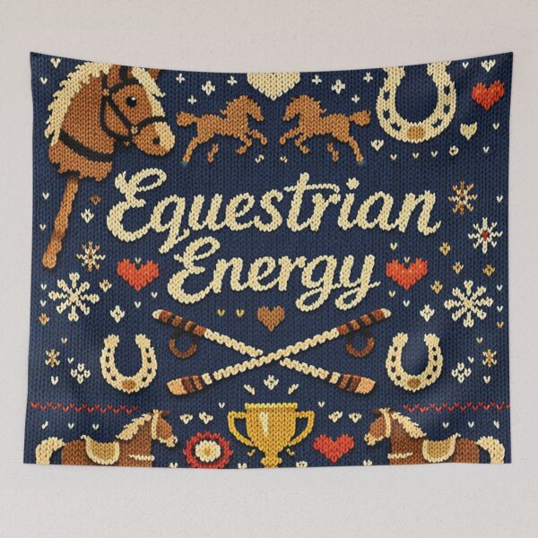 Item preview, Equestrian Energy knitting pattern equestrian saying designed and sold by Mauswohn.