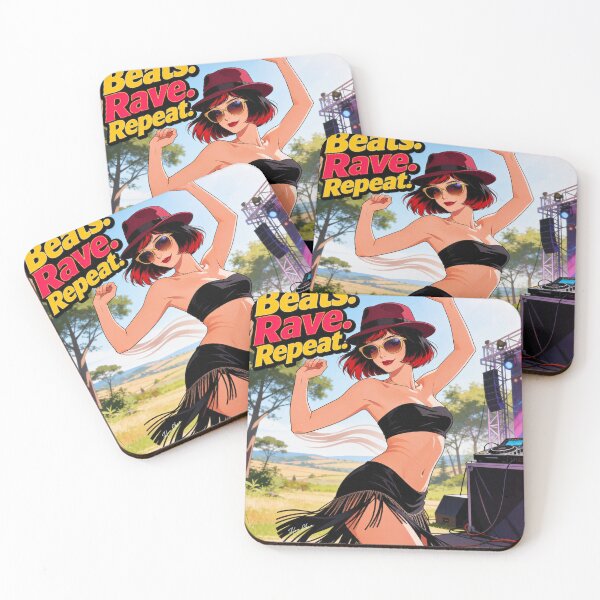 Item preview, Style Beats Rave Repeat Retro Festival Girl Art designed and sold by Hen-C-Art.