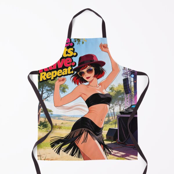Item preview, Style Beats Rave Repeat Retro Festival Girl Art designed and sold by Hen-C-Art.
