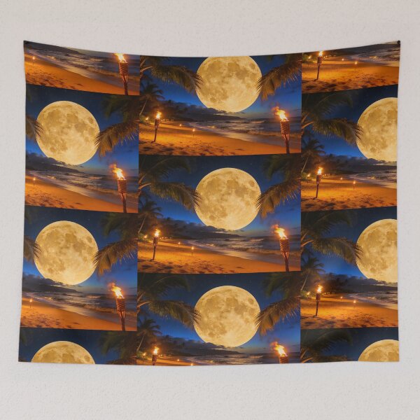 Item preview, Full Moon on a Tropical Beach designed and sold by vernonplatt.