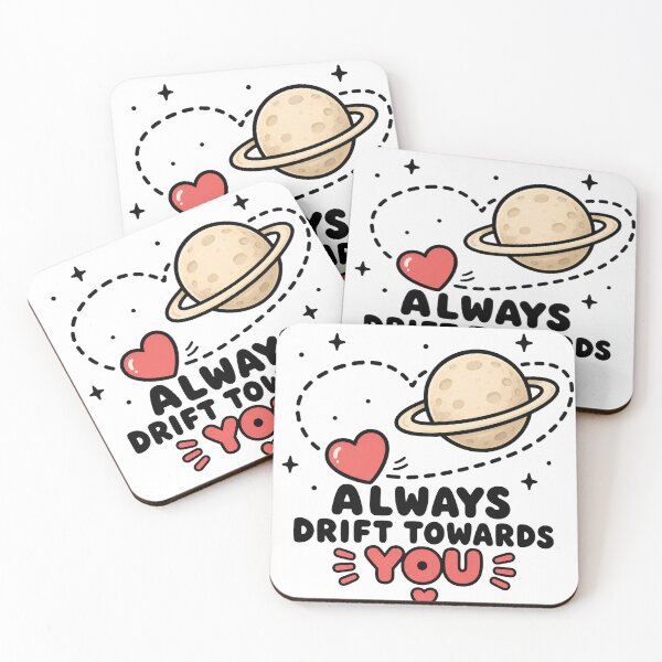Item preview, Always Drift Towards You – Cute Romantic Space Heart design  designed and sold by Lovestickerco.