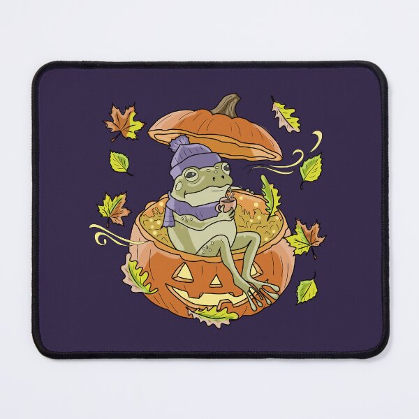 Item preview, Frog Sitting in a Autumn Pumpkin Cozy Cottagecore Halloween designed and sold by LeshanArt.