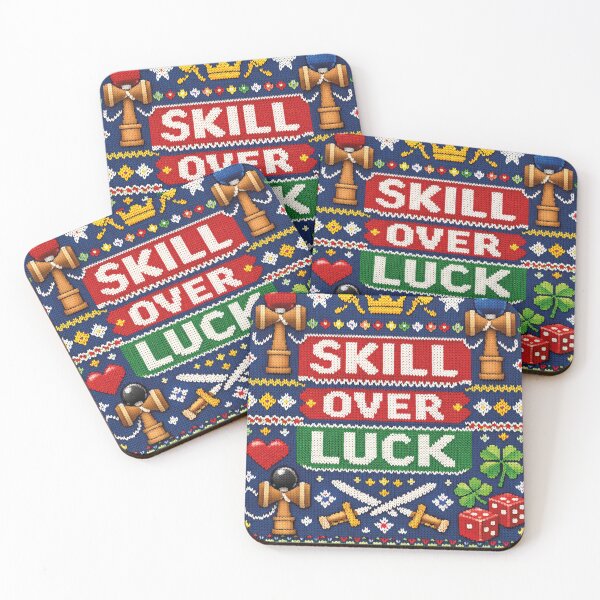 Item preview, Skill Over Luck Kendama Knitting Pattern Saying designed and sold by Mauswohn.