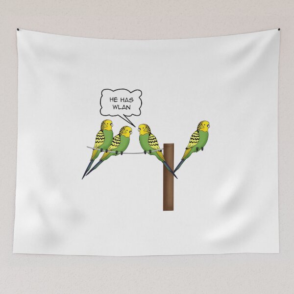 Item preview, He Has WLAN Funny Tech Bird Pun designed and sold by spellmadebylee.
