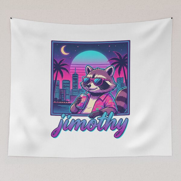 Item preview, Jimothy Raccoon Chillwave Synthwave Summer Nights designed and sold by lokabrand.
