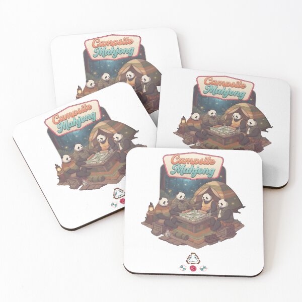 Item preview, Campsite Mahjong - Cozy Pandas Playing Tiles in Nature Outdoor Campingame designed and sold by Whimsy Trail Co.