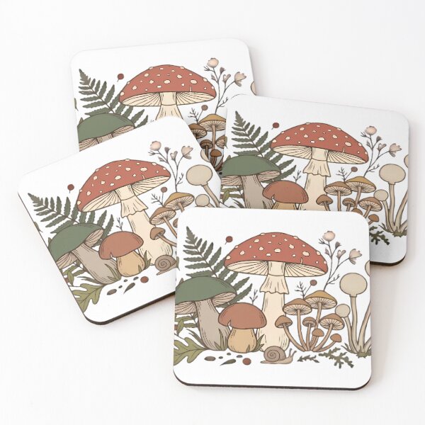 Item preview, Woodland Mushroom Cluster With Snail designed and sold by Linework Studio.