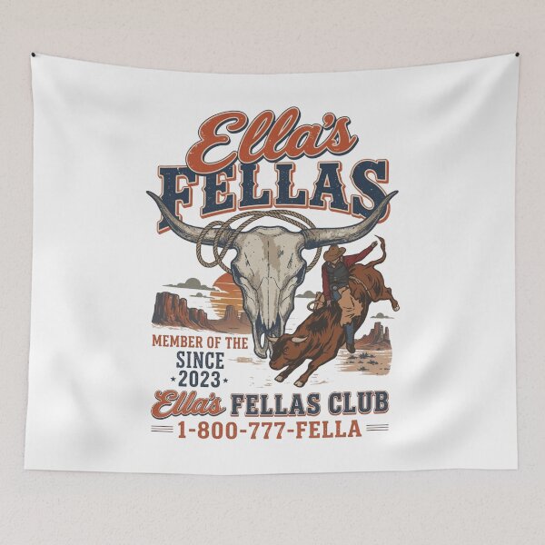 Item preview, Ella's Fellas Club Rodeo, Vintage Western Bull Rider, Western Country Concert, Ella Fella Cowboy designed and sold by ForrestSwaphy.