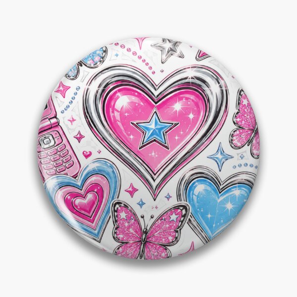Item preview, Y2K Pink Blue Heart Sticker Pack designed and sold by Chinnibujji.