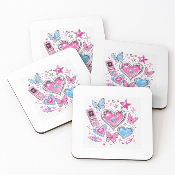 Item preview, Y2K Pink Blue Heart Sticker Pack designed and sold by Chinnibujji.