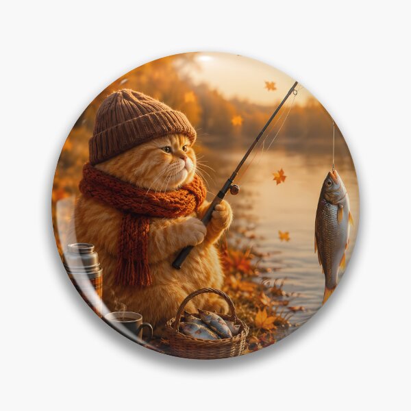 Item preview, Cozy Autumn Fisherman Cat designed and sold by Moodprint5.