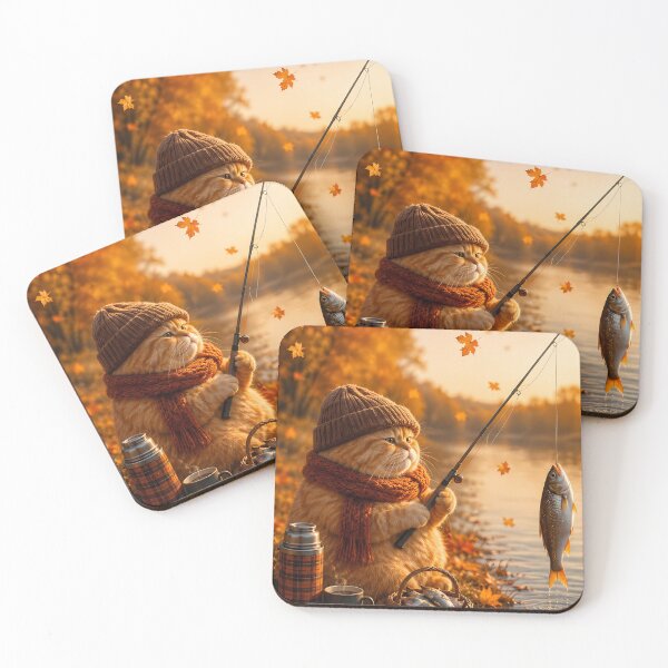 Item preview, Cozy Autumn Fisherman Cat designed and sold by Moodprint5.