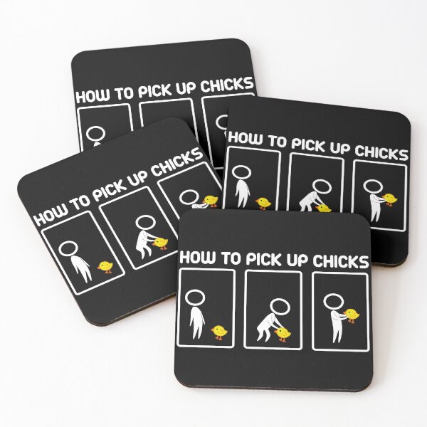 Item preview, How To Pick Up Chicks Funny Stylized Cartoon Pun designed and sold by spellmadebylee.