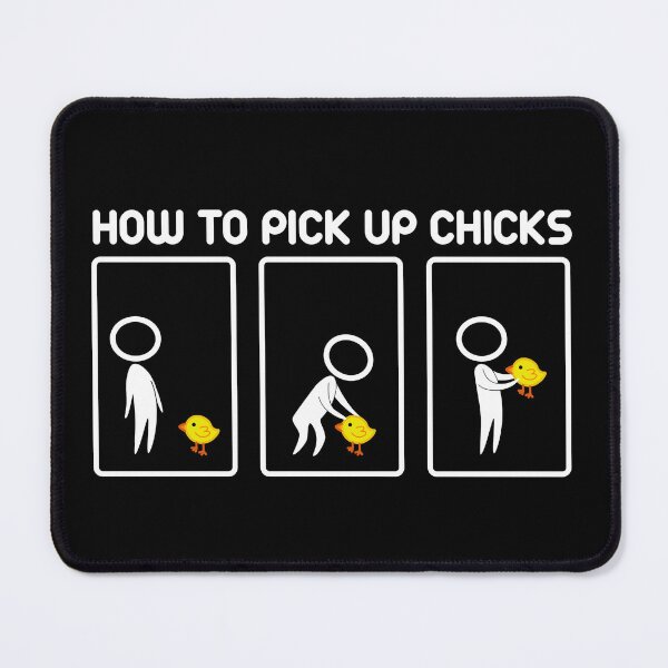 Item preview, How To Pick Up Chicks Funny Stylized Cartoon Pun designed and sold by spellmadebylee.