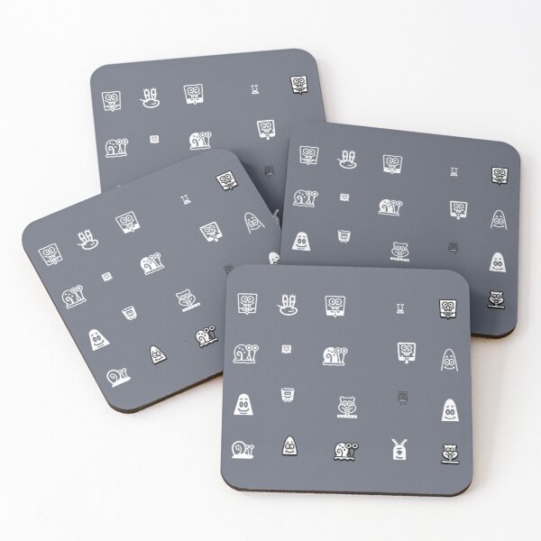 Item preview, Minimalist Monochrome Ocean Friends Pattern - Black & White Cartoon Icons designed and sold by Yasmine Mohammed.