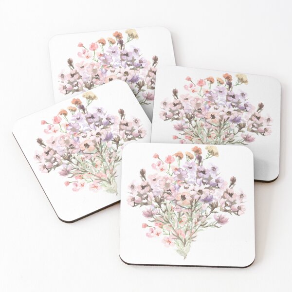 Item preview, Pink and Purple Pastel Watercolor Flower Bouquet designed and sold by PrettiPrintts.