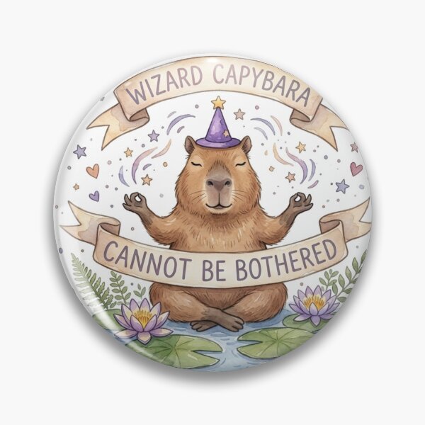 Item preview, Wizard Capybara Cannot Be Bothered Funny Yoga Zen Chill designed and sold by DreamyBrushArt.