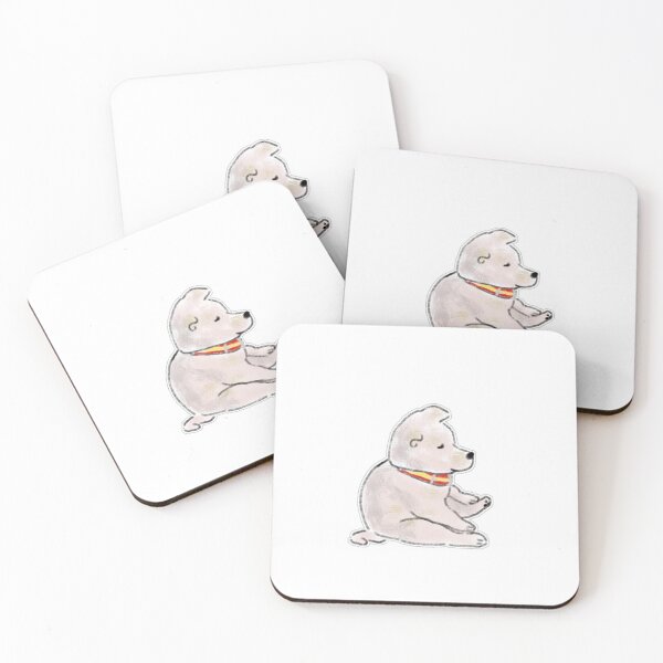 Item preview, Cute White Dog Scratching Paw Illustration designed and sold by raun.draw.