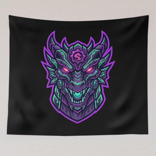 Item preview, Purple Cyberpunk Mech Dragon Esports Gaming Logo designed and sold by Altospecial.