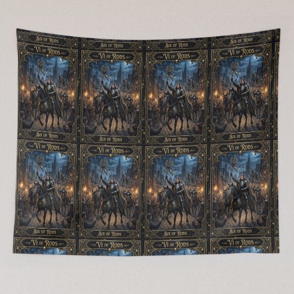 Item preview, Six of Rods - tarot card designed and sold by Studio77-Gothic.