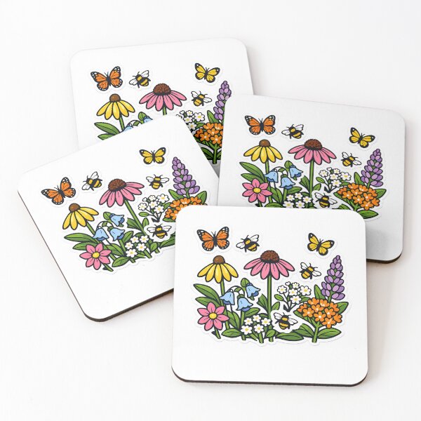 Item preview, Native Prairie Wildflowers Pollinator Garden Botanical Art, Illustration designed and sold by StickerinoShop.