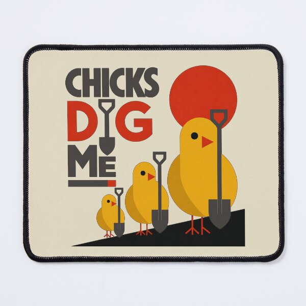 Item preview, Chicks Dig Me | Bauhaus Minimalist Funny Chick & Shovel Graphic T-Shirt designed and sold by Sanctum Icons.