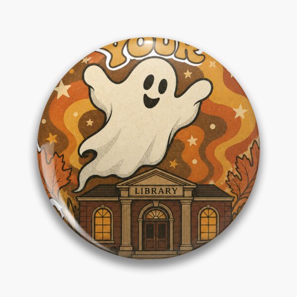 Artikelvorschau, Haunt Your Local Library Retro Geist über Bibliothek entworfen und verkauft von BoosterShop.