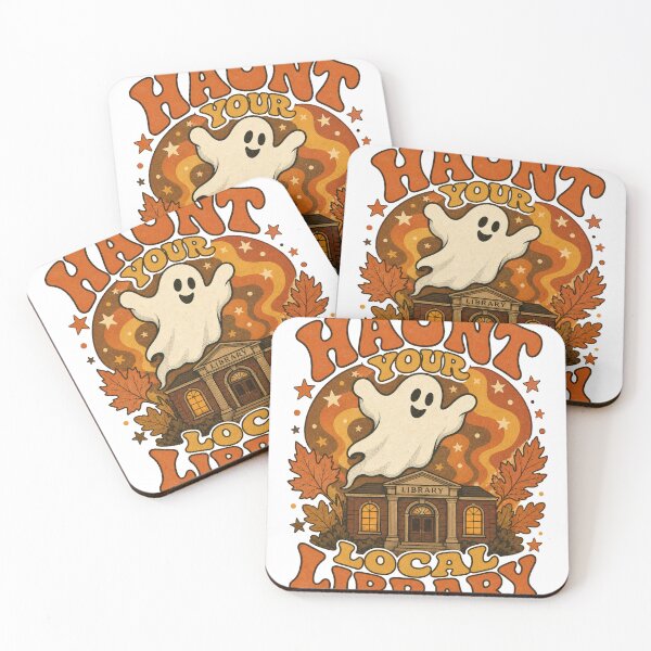 Item preview, Haunt Your Local Library: Retro Ghost over Library designed and sold by BoosterShop.