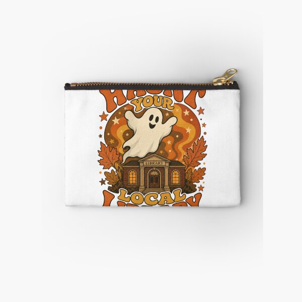 Item preview, Haunt Your Local Library: Retro Ghost over Library designed and sold by BoosterShop.