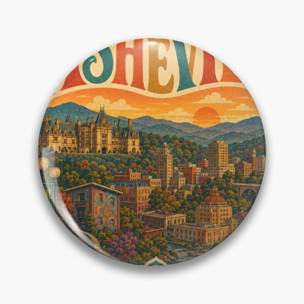 Artikelvorschau, Asheville USA Reisesouvenir – Retro-Herzillustration entworfen und verkauft von VisualArtsOasis.