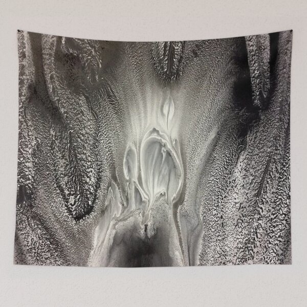 Item preview, Flame - Black and white acrylic pour   designed and sold by FlowingFreedom.