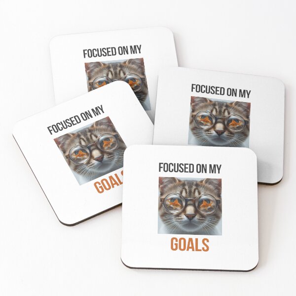 Item preview, Focused On My Goals - Funny Cat Lover Design designed and sold by Moodprint5.
