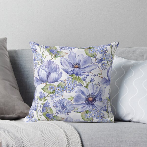 Item preview, Blue Anemone Watercolour Floral Pattern designed and sold by GabrielleStudio.