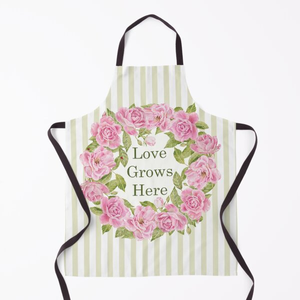 Item preview, Love Grows Here Pink Roses Watercolor Floral Art designed and sold by GabrielleStudio.