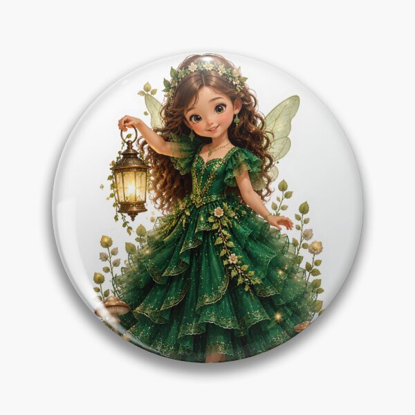 Item preview, Cute Emerald Forest Fairy Sticker | Kawaii Woodland Princess with Lantern Die Cut designed and sold by KeerthiCuteFind.
