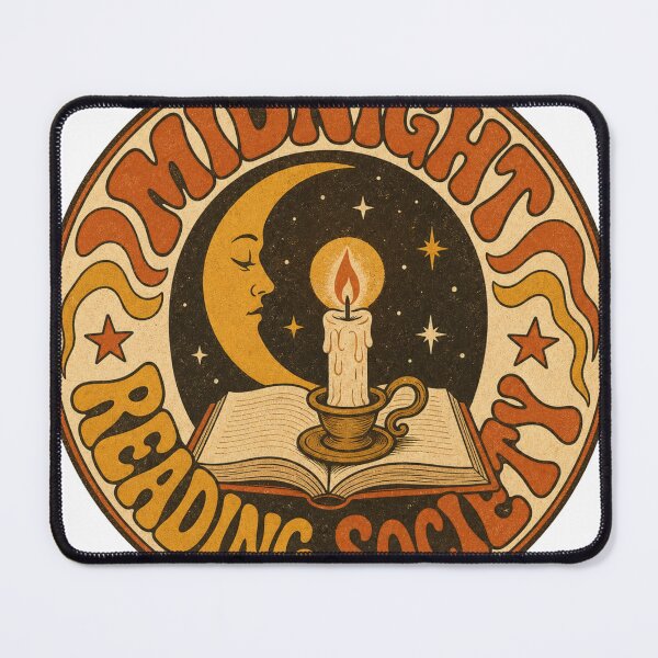 Item preview, Midnight Reading Society Retro Emblem Moon and Candle designed and sold by BoosterShop.
